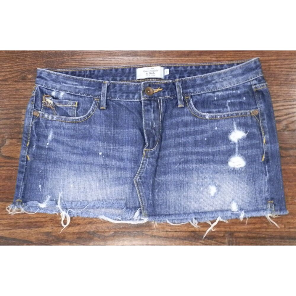 Abercrombie & Fitch Blue Jean Denim Micro Mini Skirt Women's Size 6